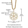 Hip Hop Claw Setting CZ Stone Paved Bling Iced Out Snowflake Pendants Necklaces For Men Women Rapper Jewelry Drop Pendant2240