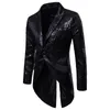 Costumes pour hommes Blazers Hommes Sequin Tuxedo Veste Queues Slim Fit Tailcoat Robe Manteau Swallowtail Dîner De Mariage Blazer Costume Veste Hommes Costumes 231018