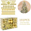 Noel Süslemeleri 101pcs Noel Ball Star 6cm /3cm Plastik İçi Boş Mat Noel Top Süsleri Noel Ağacı Süslemeleri Noel Ağacı Parti 231019