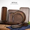 Tea Trays Walnut Tray Round Nordic Cake Dinner Plate Wooden Rectangular Sushi Dim Sum