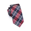 Bow Ties Grey Red Plaid Silk Tie för barn Luxur Designer Handky Child Slits 120 cm lång 6 cm bred modeparty Dropship Hi-Tie