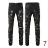 Designer de moda masculina jeans rasgado motocicleta magro perna reta jeans masculino e feminino impressão de rua bordado moda casual jeans tamanho 28-40