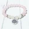 MG0385 Natural A Grand Moonstone Armband Fashion Women's Rose Quartz Armband Heart Chakra Energy Ny Beginnings Jewelry219V