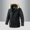 Mens aşağı parkas sıcak parka ceketler, kaput kürk kapşonlu kış moda kıyafetleri artı boyutta açık polar lind ceket 231018