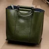 Abendtaschen Echtes Leder Eimer Weibliche Schicht Rindsleder Weiche Tasche Lässige Mode Damen Schulter