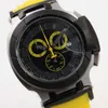 Limitowana edycja Kwarc Ruch Złoty obudowa Chronograph Watch Men Yellow T Race Na ręka Portatil Watches gumowy pasek Pasek Couturier Nowy