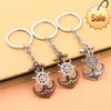 Vintage Anchor Key Chain Swivel Compass Keyring Men Bag Pendant Car Key Holder Pirate Ship Keychains Classics Key Accessories