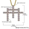 Naszyjniki wiszące 3 szt. Krzyż uszeregowany Bling Naszyjnik Mirco Pave Zakładanie Mężczyźni kobiety Kobieta mężczyzna moda biżuteria