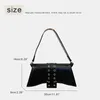 Evening Bags Moto & Biker For Women Luxury Designer Handbags And Purses 2023 In PU Rivet Belt Underarm Small Shoulder Messenger Bag