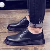 Kleidschuhe Herren 2023 Sommer Britischer Stil Schwarz Freizeitleder Business Big Head Arbeitsmode