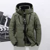 Piumino da uomo Parka invernale Piumino da uomo Piumino da uomo bianco Piumino d'anatra bianco con cappuccio Cappotto da neve imbottito caldo spesso esterno oversize J231019