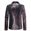 Herrenanzüge-Blazer, bunte Glitzer-Pailletten-Dekoration, schwarzer Kragen-Blazer, Herren-Hochzeitsfeier-Kleidermäntel, blaue männliche Anzugjacke, S, M, L, XL, XXL, 231018