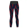 Active Pants Lobsters Yoga Lady Red And Navy Leggings High Waist Funny Stretchy Graphic Fitness Gym Sport