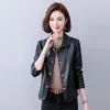 Bouton en cuir pour femmes femmes court véritable Blazer en peau de mouton vestes mince rose réel manteau mode coréenne automne dames vêtements XL