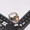Ring House Morganite 925 Pierścień o wysokiej ilości srebrnej dla mężczyzn i kobiet Rozmiar 6 7 8 9 10 F1441254B