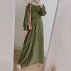 Ethnic Clothing Muslim Women's Dress With Long Sleeves And Waistband ABAYA Islamic Middle Eastern Arab