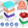 Bowls Stainless Steel Snack Containers 6Oz 304 Metal Sauce Storage Box With Silicone Lids