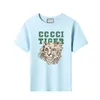 23NEW Childrens T-Shirt Trend Cartoon Tiger Tiger Luksusowa marka dziecięcy ubranie fajne oddychające chłopcy dziewczynki z krótkim rękawem CHD2310194 ESSKIDS