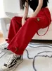 Damskie dżinsy streetwear y2K workowane spodni ładunkowe kobiety Koreańska moda technologiczna harajuku punkowa spodaca wysoka talia