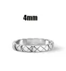 Women Men Band Ring Designer Ring Fashion Jewelry Titanium Steel Single Grid Rings with Diamonds Casual Par Classic Whitbox