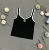 23ls Women's Tanks black white Knitted vest slim fit v neck tank top designer clothes women yoga