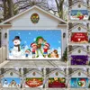 Tapeçarias sazonais capa de porta de garagem vibrante estilo de natal tapeçaria ambiente festivo para decoração de festa resistente às intempéries 231018