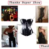 Bustiers Korsetten Vrouwen Pvc Bovenborst Taille Corset Steampunk Bustier Top Trainer Body Shaper Banket Party Sexy Lederen Afslanken Drop