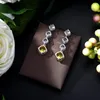 Boucles d'oreilles pendantes en cristal pour femmes, Design classique, longue goutte, déclaration de mariage, cadeau pour femmes, E-414