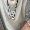 Anhänger Halsketten Lange Seil Metall Liebe Herz Halskette Für Weibliche Koreanische Retro Einfache Schmuck Zubehör Frauen