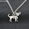 Anhänger Halsketten Antik Silber Farbe Chihuahua Hund Edelstahl Kette Halskette Boho Tier Chocker Mode Accessoires Jewele248V