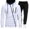 Chándales para hombres Chándal Ropa deportiva Traje Sudaderas con capucha Pantalones Primavera Otoño Sudadera Cremallera Conjuntos casuales Pantalones para correr Ropa masculina