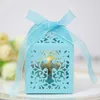 Present Wrap Hollow Out Cross Candy Box European Festival Wedding Chocolate Holder Tack