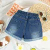 Shorts para crianças verão meninas jeans bebê fino desgaste roupas de meninas azul jean