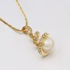 Anhänger Halsketten Garilina Trendy 2023 Perle Halskette Für Frauen Gold Farbe Mit Weiß Zirkon Stein Mädchen Schmuck Geschenke
