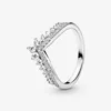 Ny 2021 S925 Sterling Silver Princess Wishbone Ring Tiara Crown Sparkling For Women Engagement Jewelry Anniversary317i