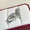 Lüks Küpe Tahrimi Panthere Marka Tasarımcısı S925 STERLING Gümüş Tam Kristal Leopar Kafası Charm Stud Küpeler Kadın ve Erkek Mücevherleri Kutu ile