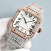 Diamentowe męskie ręcznie robione automatyczne zegarek mechaniczny Ruch Kobiet Zatrzymuje 40 mm sahire ze stalową bransoletką z diamentem Montre de Luxe prezenty