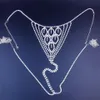 Leaf Shape Rhinestone Thong Bikini Chain Underwear for Women Sexy Body Jewelry Crystal Panties Waist Chain Accessories220a