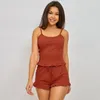 Damen-Nachtwäsche, Pyjama für Damen, Sommer, solide, sexy Heimkleidung, Tank-Top, Shorts, zweiteiliges Set in Unterwäsche, Nachtwäsche, Loungewear