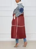 Mulheres para baixo parka denim casacos longos velo grosso quente outerwear em linha reta solta jaquetas curtas moda feminina retalhos streetwear inverno 231018