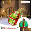 Décorations de Noël 60cm boule décorée gonflable extérieure faite PVC NT pas de lumière grandes boules arbre jouet 2022 livraison directe maison garde Dhjfi