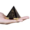 Konst och hantverk Egypten Crystal Obsidian Pyramid Model Natural Energy Healing Feng Shui Home Decor vardagsrum Dekoration Pappersvikt 231017