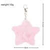 Llaveros 8x14.5cm Creativo Fluffy Fur Star Key Chain Lindo Pompom Artificial Colgante Llavero Mujeres Coche Bolsa Anillo