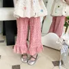 Spodnie Dzieci Ubranie Dzieci swobodne spodnie 2023 Wiosna lato koreański style modne kwiaty antykwiito słodkie
