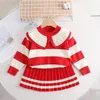 Clothing Sets Bear Leader Girls Sweater Sets 2023 Autumn/Winter Turtleneck Sweater Long Sleeve Striped Top + Pleated Skirt Knit Two-piece Set 231019