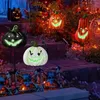4st halloween dekoration utomhus fluorescens halloween pumpa gårdsskyltar med insatser spökiga ansikten och skrämmande trädgård metalldekor för semesterfest