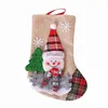 Christmas Decorations Hot selling Christmas decorations Santa Claus Claire socks Plain patterned doll linen socks Christmas tree pendant decoration Christmas gi