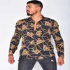 Camicia da uomo bohémien con stampa digitale, camicetta superiore, cardigan, casual, bavero, manica lunga, camicetta, camicie, taglie forti, xxxl, chemisier262H