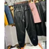 レディースパンツ本革女性ハイウエスト本物のシープスキンファッションズボンfemme Clothing