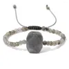 Strand 4mm Gray Labradorite Stone Beded Armband Män kvinnor Fashion Tiger Eye Clear Quartz Beads Pendant Armband Energy SMEEXCH